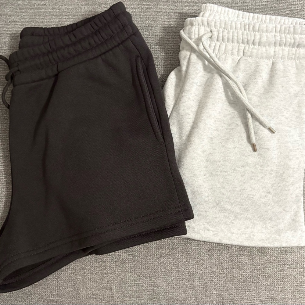 Black and White Drawstring Shorts Set